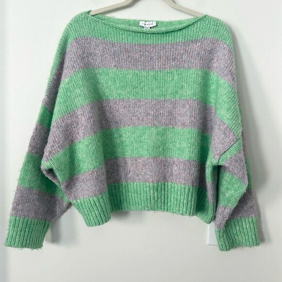Nordstrom TopShop Cropped Oversized Striped Sweater 0-2 - Picture 2 of 8